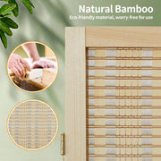 View 4-Panel Bamboo Folding Partition Screen 6FT Detachable Room Divider image 4