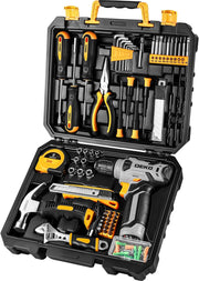 View DEKOPRO Tool Set：Tool Kit with 8V Cordless Drill,Tool Box with Drill,Hand Drill Set for Men & Women,Home Tool Kits for House Repair,Handyman,DIY 126 Piece image 1
