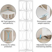 View 67 Inch Tall Corner Shelf, Freestanding Corner Bookshelf and Storage Shelving Unit image 6