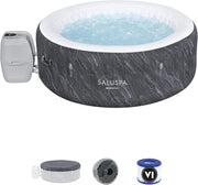 View Bestway SaluSpa Fiji AirJet Large Round 2 to 4 Person Inflatable Hot Tub Portable Outdoor Spa with 120 AirJets and EnergySense Cover, Grey image 1