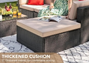 View 5-Piece All-Weather Patio Furniture Set with Cushions, Outdoor Wicker Conversation Sofa Set for Garden, Deck & Backyard image 4