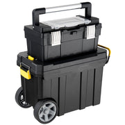 View 2-in-1 Rolling Toolbox, Portable Plastic Tool Organizer and Storage Box Set image 1
