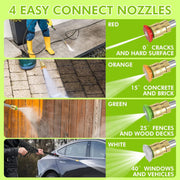 View Electric high-pressure cleaning machine, foam sprayer, 4 quick-connect high-pressure nozzles, 2400 pounds/square inch 2.4 gallons/minute powerful cleaning machine, high-pressure cleaning equipment for image 2