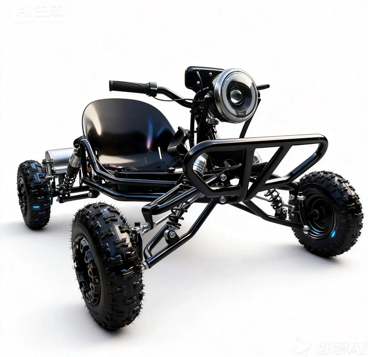 Kart Eléctrico 48V para Adultos y Niños - Motor 2000W (12-37 mph), Llantas Todo Terreno 6'', Batería 10.4Ah (Autonomía 12+ Millas), Capacidad 200 kg,