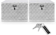 View 36 Inch Heavy Duty Aluminum Diamond Plate Tool Underbody Box, Waterproof Square Truck Storage Organizer Chest for Pick Up Truck Bed, RV Trailer with T-Handle Lock and Keys - Black image 1