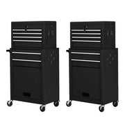 View 2-Piece 6-Drawer Rolling Tool Chest – Toolbox Set of 2 image 1