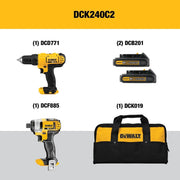 View 20V MAX Cordless Drill and Impact Driver, Power Tool Combo Kit with 2 Batteries and Charger image 3