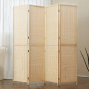 View 4-Panel Bamboo Folding Partition Screen 6FT Detachable Room Divider image 3