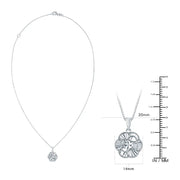 View Diamond Cut Floral Pendant in White Gold image 5