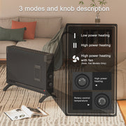 View BREEZEHEAT 1500W panel space heater for bedroom, living room, home, 55-96F,knob control, 600 sq,with fan for fast heating image 5