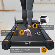 View 3.5HP Folding Treadmill with 15% Auto Incline 12 Preset Programs for Running Walking Exercise, 330LB Capacity, Double Running Board Shock... image 3