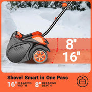 View Cordless Snow Shovel with Wheels, 48V | 16-Inch | 4-Ah Brushless Cordless Snow Blower, Battery Snow Blower with Directional Plate & LED Lights (2 * 24V Battery & Dual Quick Charger Included) image 2