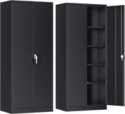 View Atripark Metal Storage Cabinet with Lock, 72" Lockable Garage Tool Cabinet with Doors image 1