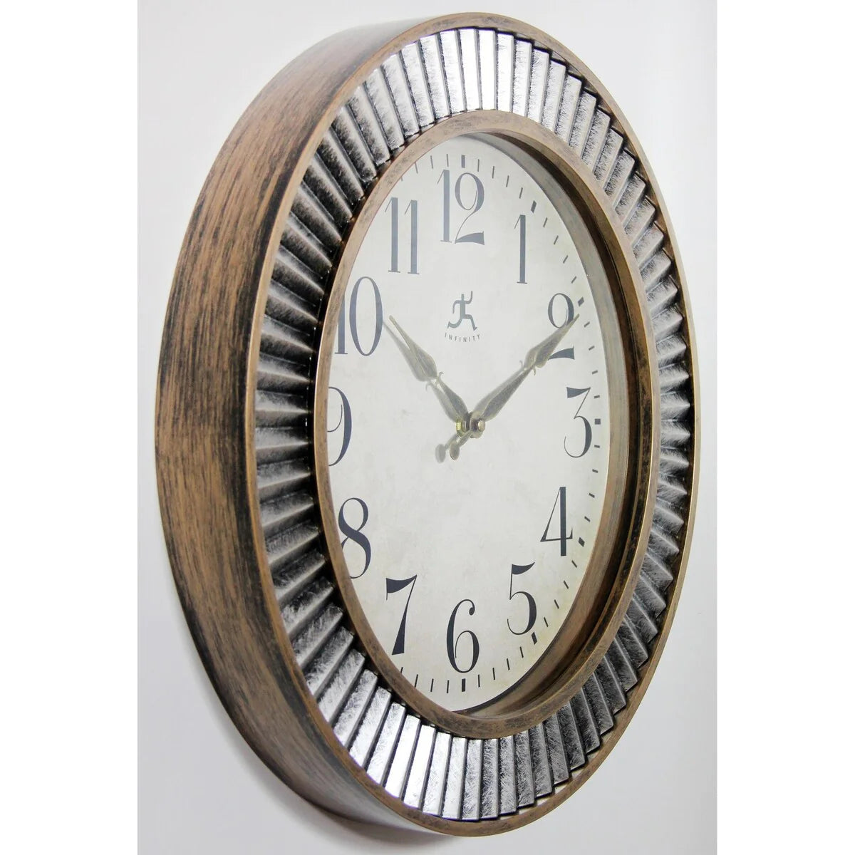 16 Inch Rustic Industrial Wall Clock, Decorative Round Clock for Home