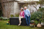 View 150 Gallon Resin Outdoor Storage Box, Large Deck Container for Patio, Garden and Yard, Dark Gray image 3