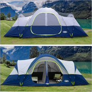 View Camping Tent 10-Person-Family Tents, Parties, Music Festival Tent, Big, Easy Up, 5 Large Mesh Windows, Double Layer, 2 Room, Waterproof, Weather Resistant, 18ft x 9ft x78in image 2