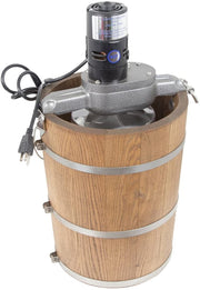 View 6-Quart Wooden Tub Ice Cream Maker with Electric Motor, Classic Country Style image 3