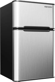 View EUHOMY 3.2 Cu.Ft Mini Fridge with Freezer -- 2-Door Compact Refrigerator for Bedroom, Dorm, Office or Apartment, Silver image 3