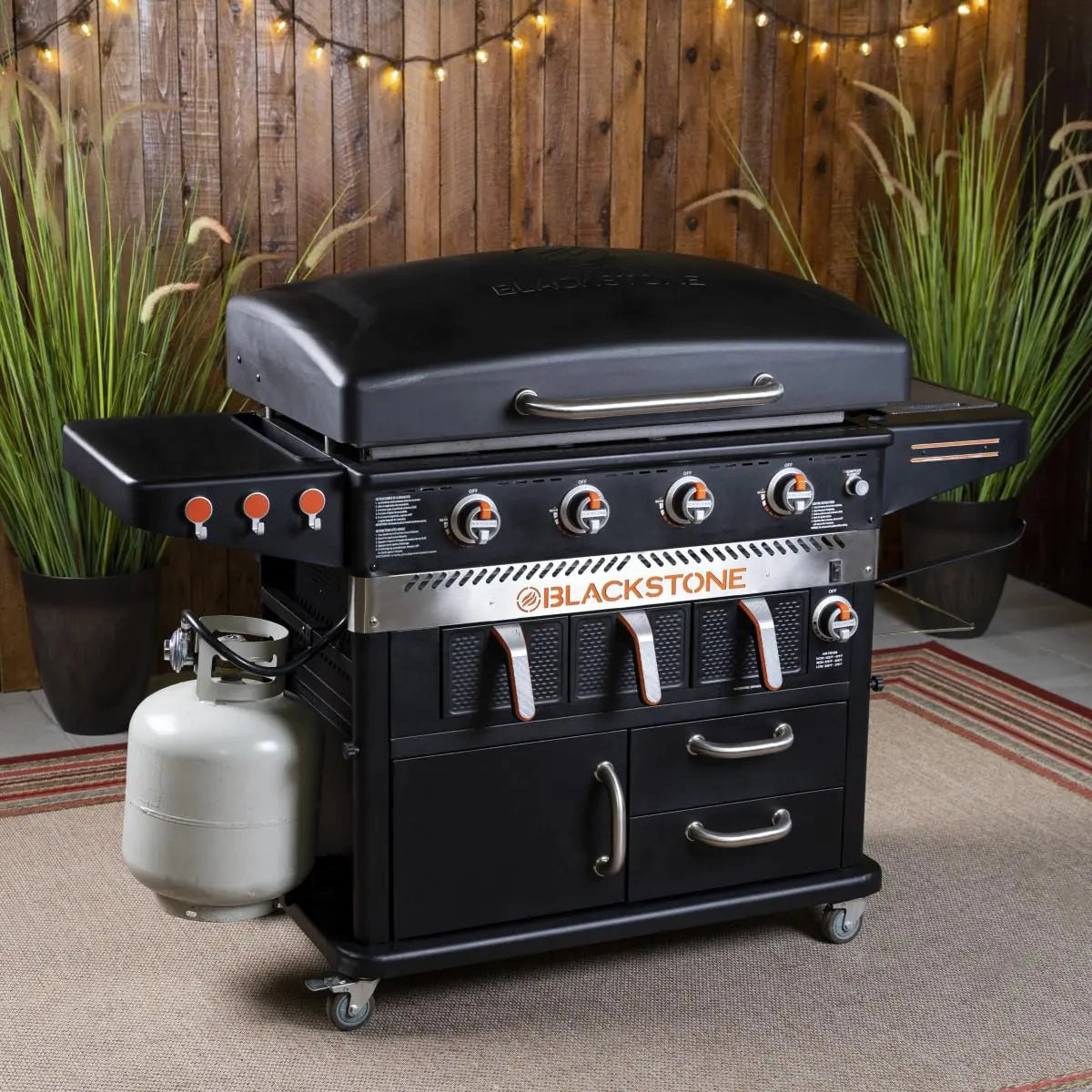 36-Inch 4-Burner Outdoor Griddle with Air Fryer, Multi-Function Gas Grill and Griddle Cooking Station