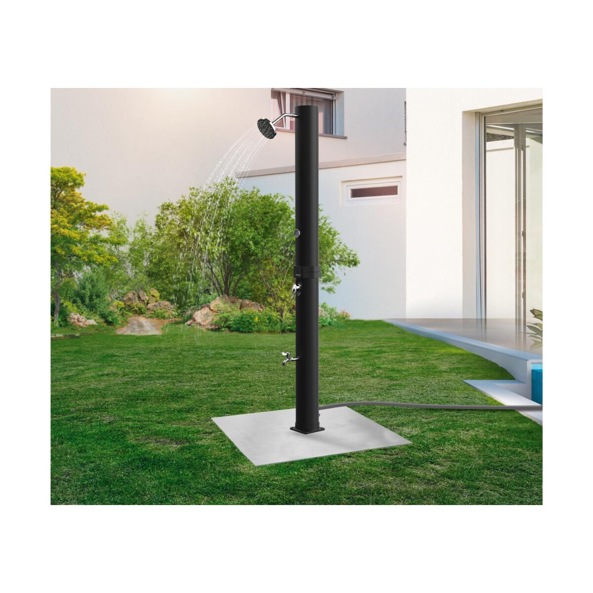 PARKSIDE Solardusche, großer Duschkopf in Chromoptik - B-Ware Transportschaden Kosmetisch