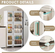 View 4-Tier Tall Narrow Plastic Storage Cabinet, Slim Vertical Organizer for Bathroom, Bedroom and Home Storage image 4