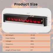 View Costway 1400W Electric Baseboard Heater Convection Space Heater with Realistic 3D Flame image 3