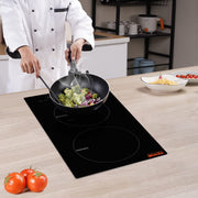 View BENTISM 12 inch Electric Cooktop 2 Burners 1800W Stove Top Touch Control image 1