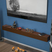 View 72 Inch Solid Pine Fireplace Mantel, Wall Mounted Floating Shelf in Brown image 1