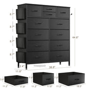View 12 Drawer Fabric Dresser, Tall Bedroom Chest of Drawers with Storage image 5