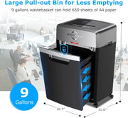 View Heavy Duty Paper Shredder, 24-Sheet Cross-Cut Shredder, 40-Min Continuous Running Time, Commercial Grade Shredder for Office, 9-Gallon Big Basket, 55dB Super Quiet, P-4 High Security (S3105) image 4