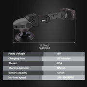 View Buffer Polisher, 18V Cordless Rotary Polisher, 4Inch & 5Inch Car Polisher with 7 Variable Speed 2Pcs 4.0Ah Battery, 2 Backing Plate, 6 Polishing Pads, 2 Wool Pads for Car Polishing and Waxing image 3