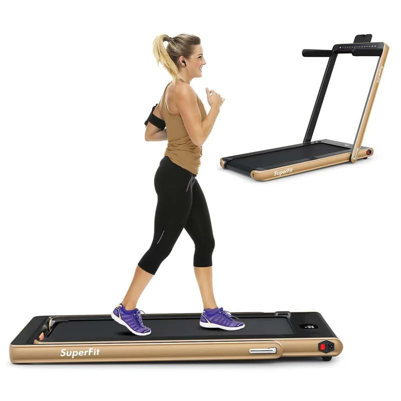 2-in-1 Folding Electric Treadmill, 2.25 HP, Under-Desk, with Dual Display and Smart App Control