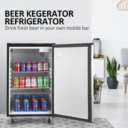 View Beer Kegerator, Dual Tap Draft Beer Dispenser, Full Size Stainless Steel Keg Refrigerator With Drip Tray, CO2 Cylinder, 32°F- 50°F Temperature Control, 170L image 3