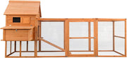 View Wiltec Hühnerstall 3100 x 1500 x 1500 mm braun mit Freilauf und Nistkästen aus Holz, Hühnerhaus mit Unterschlupf, Gitter und Kotwanne verzinkt image 3