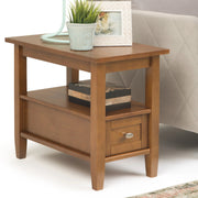 View 14" Wide Solid Wood Narrow Side Table, Rectangle Transitional Style Accent Table image 5