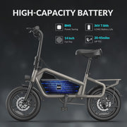 View 5TH WHEEL 14 in Electric Bike for Adults with 650W Peak Motor Electric Bicycle, 36V 7.8Ah Battery Ebike, UL2849 image 3