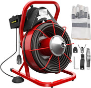 View Electric Drain Cleaner Machine by [Brand], 75 Ft x 3/8 Inch, Fits 1-4 Inch Pipes, Portable with 4 Cutters, Powerful Plumbing Tool for Clogs image 1