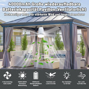 View 80CM Akku Deckenventilator mit Beleuchtung für Outdoor, 40000mAh Akku Groß Mobiler Ventilator mit Licht, 3000K-6000K Dimmbar, Fernbedienung & Haken, image 2