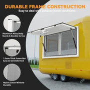 View Concession Window 36W x 36H Aluminum Alloy Food Truck Service Window with Sliding Screens & Awning Door, Hydraulic Lift, Locking Mechanism, Versatile for Catering image 2