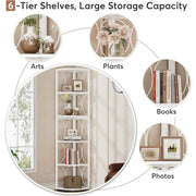 View 67 Inch Tall Corner Shelf, Freestanding Corner Bookshelf and Storage Shelving Unit image 5