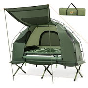View 5-in-1 Camping Tent Cot with Air Mattress, Pillow, Sleeping Bag, Waterproof Elevated Folding Bed image 2