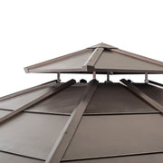 View 10 x 10 ft. Cedar-Framed Gazebo with Steel 2-Tier Hip Roof Hardtop image 3