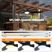View Deckenventilator mit Beleuchtung und Fernbedienung IP65 Wasserdicht Aussen Ventilator Dimmbar Fan Deckenleuchte Moderne Lampe mit Ventilator Leise image 3
