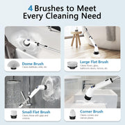 View Electric Spin Scrubber, Full-Body IPX7 Waterproof Bathroom Scrubber with Power LCD Display, Adjustable Extension Handle, Cordless Shower Cleaner Brush for Bathtub Kitchen Wall Cleaning image 2