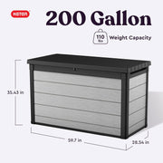 View 200 Gallon Resin Deck Box, Extra Large Outdoor Storage Container for Patio, Garden, Yard and Pool Area image 2