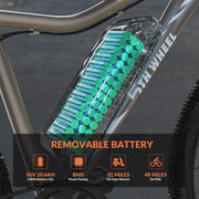 View 5TH WHEEL W17B 26 in Electric Bike for Adult, 500W Peak Electric Bike with 36V 10.4Ah Removable Battery, Electric Bicycle with 7 Speed, UL2849 image 3