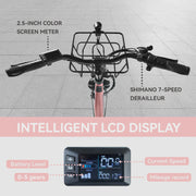 View 24 Inch Cruiser Electric Bike, E-Bike for Adults, Ebike with 36V 10.4AH Removable Battery, Step Through Ebike for Women Men,City Electric... image 5