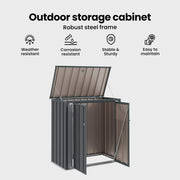 View vidaXL Gartenlagerbox Schwarz 101,5 x 107 x 100 cm Stahl, Stylischer, rechteckiger Tisch für jeden Essbereich, pflegeleicht, Elegantes Design, image 5
