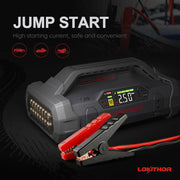 View Jump Starter 2000Amp 20000mAh 12V Car Battery Booster Pack for Upto 8L Gas or 6L Diesel, 150 PSI Air Compressor with Damping Technology,Portable Power Bank with Handle Bar and Emergency Light image 2