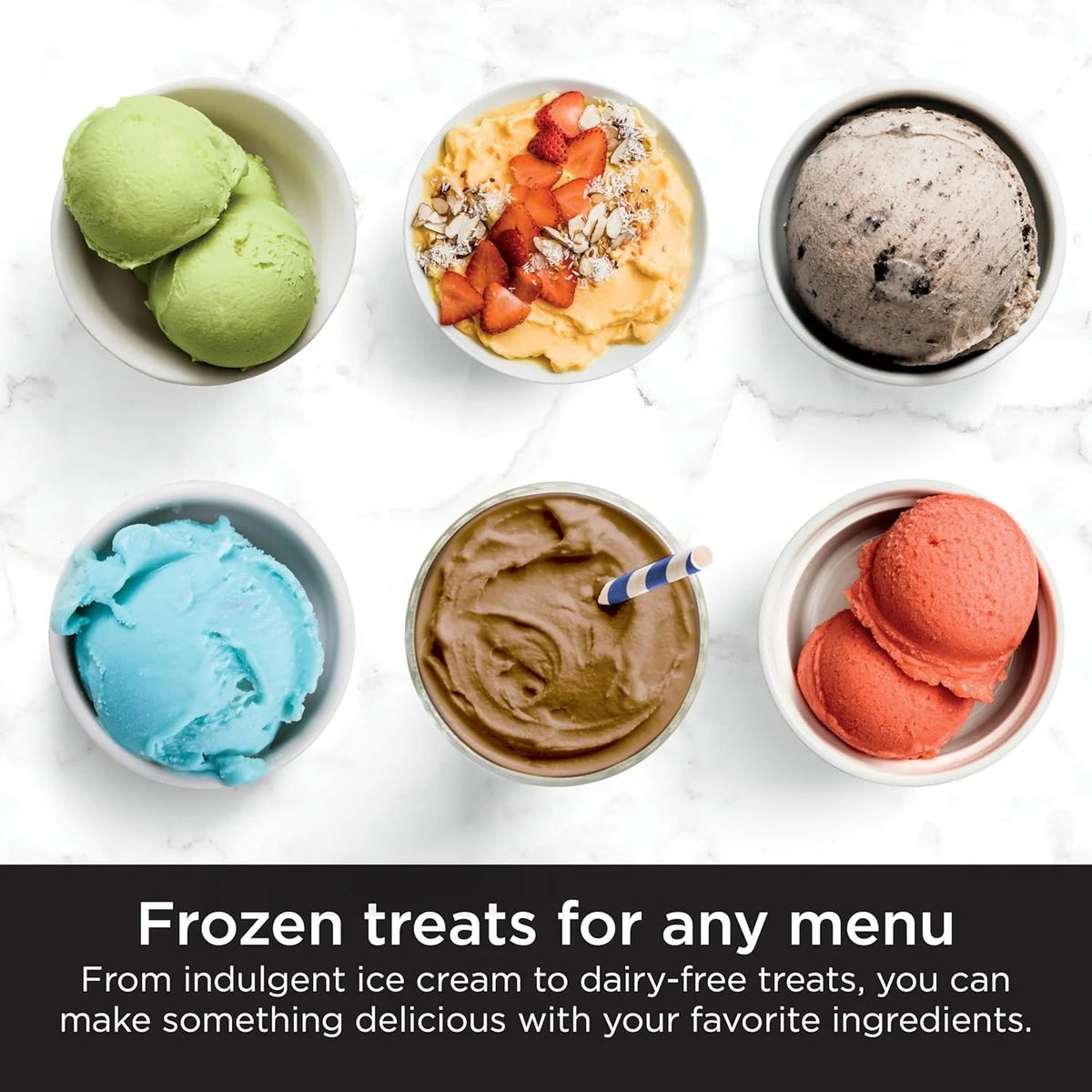 7-in-1 Ice Cream Maker with 2 Pint Containers and Lids, Compact, Silver